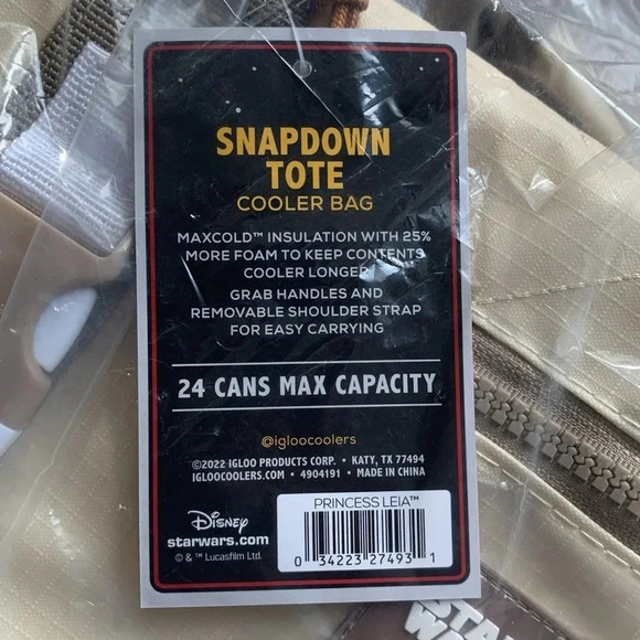 Princess Leia Star Wars Cooler Tote Crossbody Bag Igloo MaxCold Insulated NWT - Picture 4 of 7